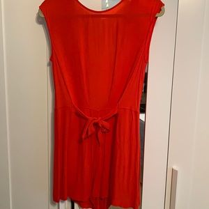 Zara Red Crossover Back Romper with Tie